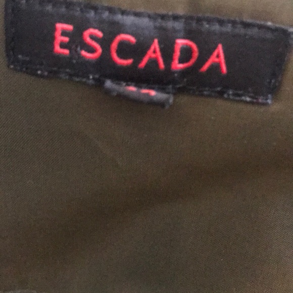 Escada strapless one shoulder olive dress 34 US 4) - Picture 6 of 7